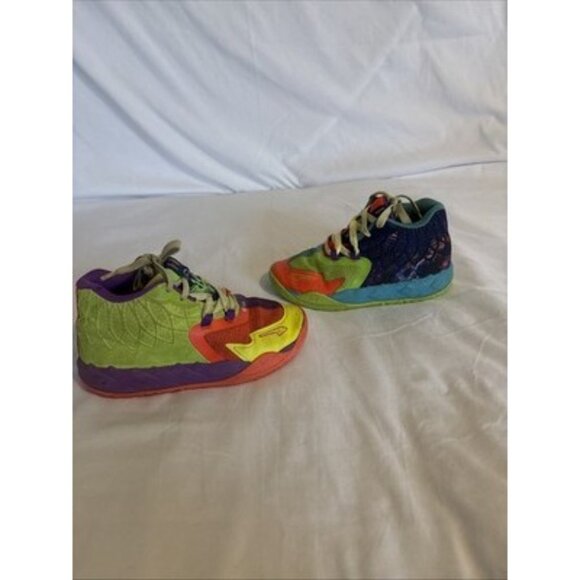 Puma LaMelo Ball MB1 Be You JR Shoes Size 2.5C Green Gecko/Red Blast - Picture 3 of 6